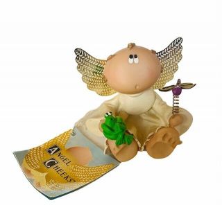 Angel Cheeks Figurine Russ Berrie Sculpture Decor Gift Frog Dragonfly Vtg Toad
