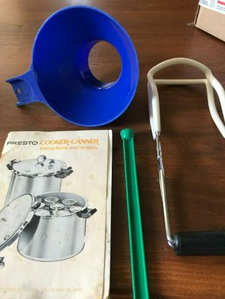 Canning Setjar Lifter Funnel Magnetic Lid Lifter Vintage Presto Instruction Book