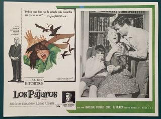 The Birds Alfred Hitchcock Rod Taylor Jessica Tandy Mexican Lobby Card