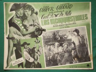 Gary Cooper Unconquered Paulette Goddard Boris Karloff Mexican Lobby Card 3