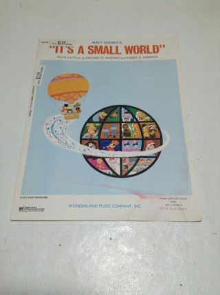 Vintage Sheet Music Walt Disney’s Its A Small World 1963