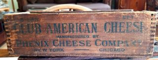 Vintage Wooden Cheese Box Kraft American Kraft Phenix Cheese Corp Gen.  Chicago