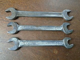 3 Vintage Tw Superslim Spanners,  5/8af X 9/16af,  9/16af X 1/2af,  1/2af X 7/16af.