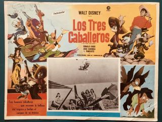 The Three Caballeros Mexican Lobby Card Walt Disney 1944