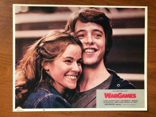 Matthew Broderick Ally Sheedy Closeup In Wargames 1983 Lobby Card 530