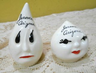 Vintage Jerome Arizona Anthropomorphic Onion Salt And Pepper Shakers