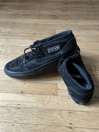 Vans Mens Half Cab Black Vintage 1992 Skate Shoes Size 10 Distressed