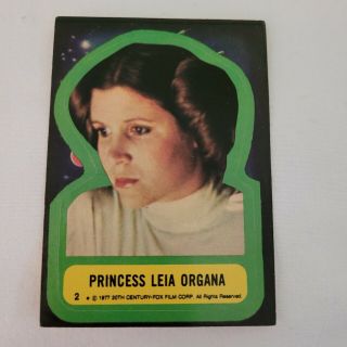 Princess Leia Organa Vintage Star Wars 1977 20th Century Fox Sticker Card