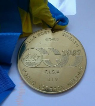 Vintage F.  I.  S.  A Swedish 1987 Rowing Medal