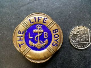 Large Vintage 1950s The Life Boys Brass And Enamel Badge.