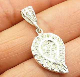 925 Sterling Silver - Vintage Shiny Cut - Out Single Angel Wing Pendant - P4892