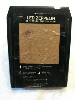 Vintage Led Zeppelin In Through The Out Door 8 - Track Tape Cartridge 1979