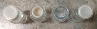 Set of 4 Vintage Clear Glass Bottle Spice Jars w Stoppers 2