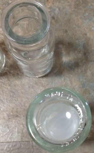 Set of 4 Vintage Clear Glass Bottle Spice Jars w Stoppers 3