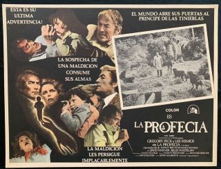 The Omen Gregory Peck David Warner Mexican Lobby Card 1976 La Profecia