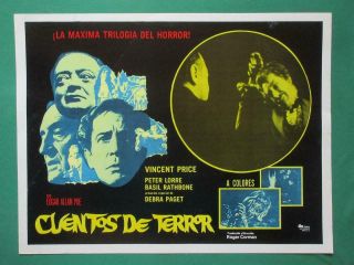 Tales Of Terror Horror Vincent Price Peter Lorre Roger Corman Mxn Lobby Card 2