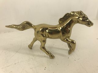 Vintage Brass Horse Mustang Figurine Statue Galloping Galop Running Figure 6.  5 "