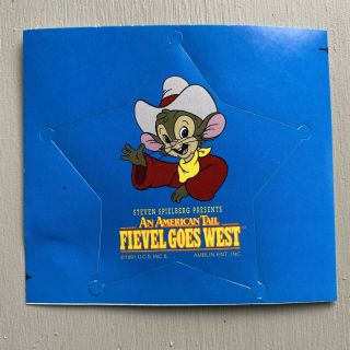 Vintage An American Tail Fievel Goes West 1991 Movie Promo Sticker Advertisement