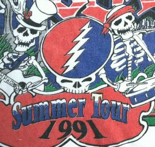 Vtg Grateful Dead 1991 Summer Tour Tee T Shirt Segment Only Artist Re - Purpose