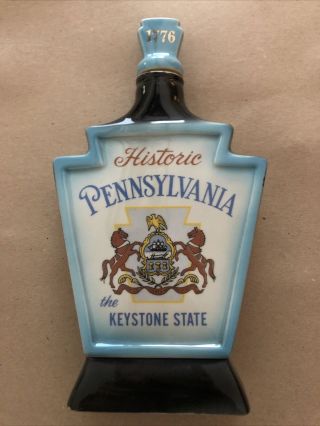 1967 Vintage Jim Beam Whiskey Decanter Pennsylvania Keystone State