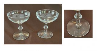 Vintage Champagne Glasses 4 Oz.  Clear 2 - Piece Set