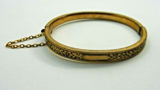 Vintage Gold - Filled Baby Hinged Bangle Id Bracelet 7.  4g