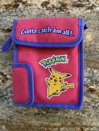 Vintage Pokemon Pikachu Nintendo Game Boy Carry Case 90s Embroidered Logo