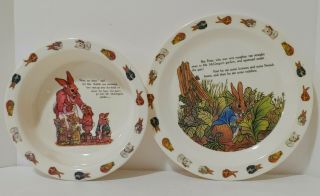 Collectable Childrens Plate & Bowl Set The Tale Of Peter Rabbit Vintage 1987