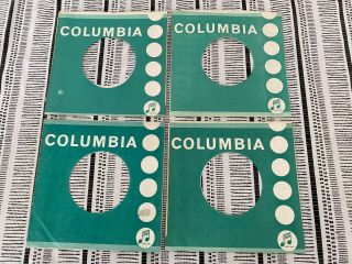 Four Vintage Columbia 45 Rpm 7 Inch Record Sleeves