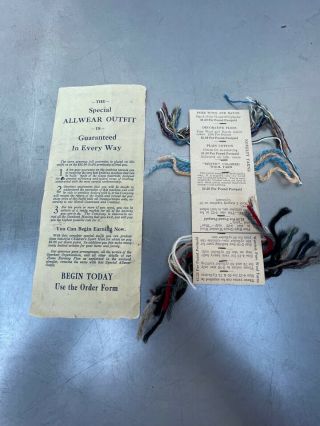 Vintage Gearhart Sock Knitting Machine Literature And Yarn Sample