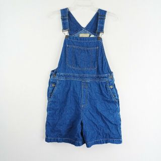 Vintage Liz Claiborne Denim Overall Shorts Blue Jean Medium Retro Large Bib