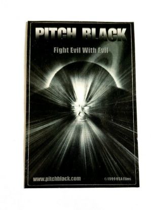 Vintage 1999 Pitch Black Movie Promo Sticker - Vin Diesel Poster Riddick 2000