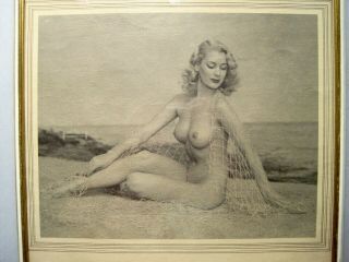 William Lockwood Nude Erotica Vintage Retro Um 1955 Lithographie Gerahmt