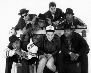 Beastie Boys With Run Dmc Group Portrait Black And White 8x10 Picture Celebrity