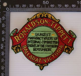 Vintage Ronaldson Tippett Ballarat Embroidered Patch Woven Cloth Sew - On Badge
