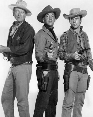 Western Film Rio Bravo Glossy 8x10 Photo John Wayne,  Dean Martin & Ricky Nelson
