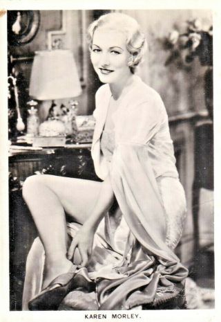 Karen Morley - Carreras Hollywood Film Starlet Pin - Up/cheesecake 1937 Cig Card