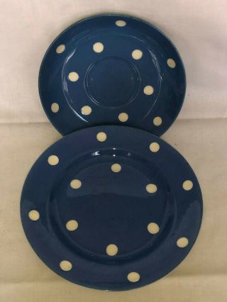 Vintage T.  G.  Green Cornishware Blue Domino Side Plate & Saucer -
