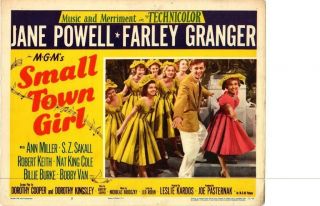 Small Town Girl 1953 Release Lobby Card Farley Granger Jane Powell,
