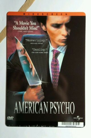 American Psycho Christian Bale Plastic Mini Poster Backer Card (not A Dvd Movie)