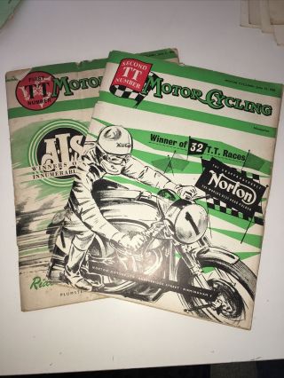 Isle Of Man Tt Issue Vintage 2x Motor Cycling Magazines June 1958