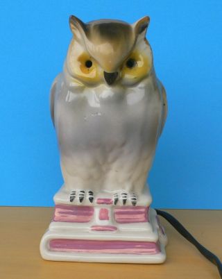 Vintage Porcelain Perfume Lamp/fragrance Lamp 1930s Owl On Books - Continental