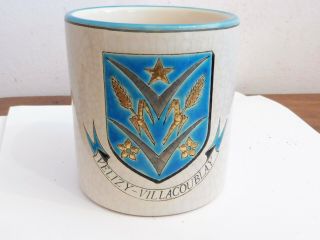 Found Vintage French Emaux De Longwy Pen Pot With French Crest - Twinned Harlow