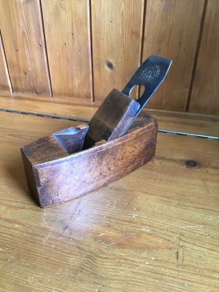 Antique Vintage Wooden Coffin Plane - Wooden Block Plane - 1 3/4” Sorby Blade