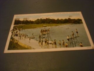 Vintage Post Card " Bathing Scene Byrd Park Richmond Va.  " 1940 