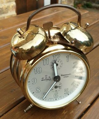 Rare Vintage Wehrle Niteglo Wind Up Alarm Clock