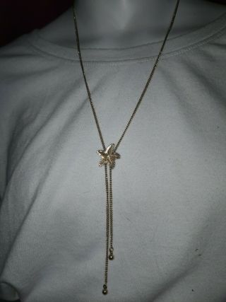 Vintage Avon Gold Tone Starfish Lariat Necklace