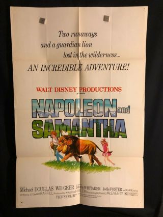 Napoleon And Samantha 1972 One Sheet Movie Poster Walt Disney Jodie Foster