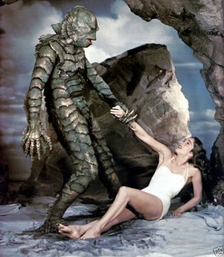 Creature From The Black Lagoon With Julie Adams 8x10 Color Photo