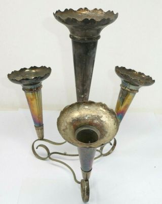 Vintage Silver Plated Four Flute Epergne